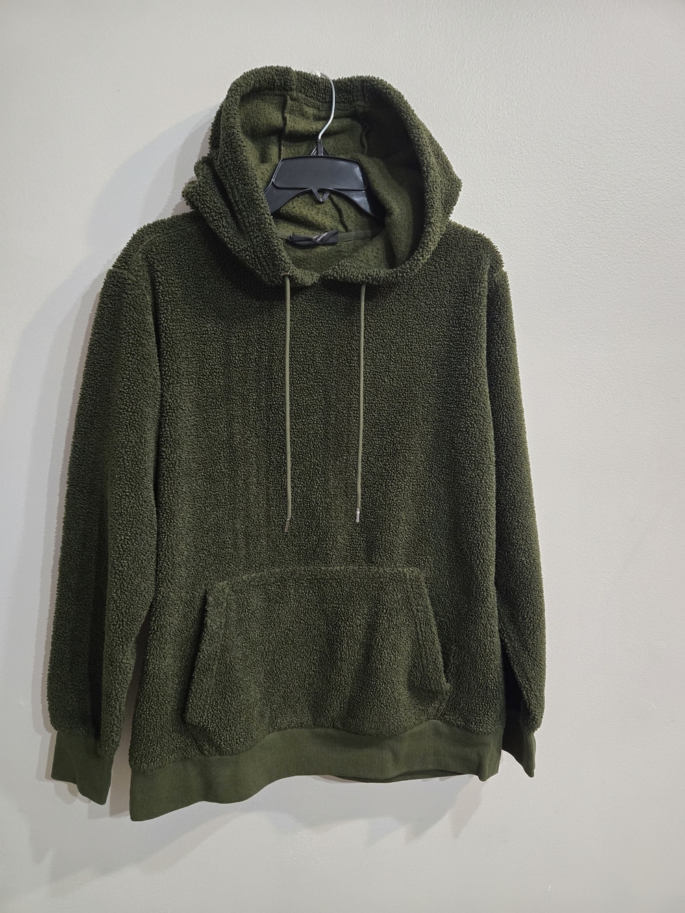 No Boundaries Olive Green Sherpa Pullover Hoodie Sz M (38-40)